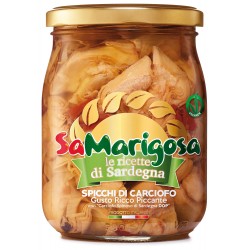 Spicy artichoke slices from 'DOP Sardinian spiny artichoke' 500 g. Jar