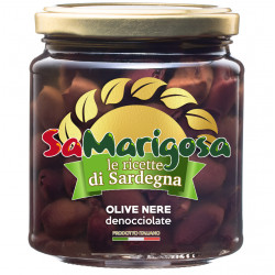Pitted black olives  Vaso 280 g jar