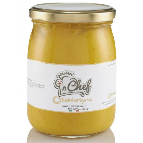 Bittersweet yellow pepper spread. 500 g. Jar