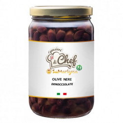 Pitted black olives in sunflower oil 1400 g. Jar