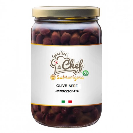 Olive nere denocciolate  in olio di semi Vaso 1400 g